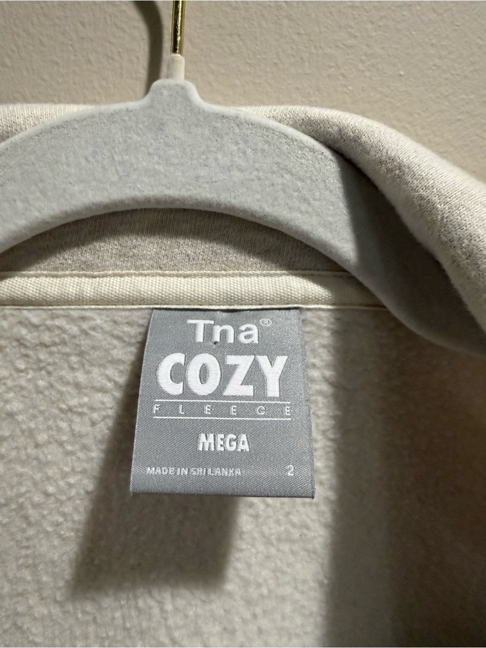 TNA Aritzia Light Gray Half-Zip Crew Sweater Size 2 Oversized - Picture 3 of 10